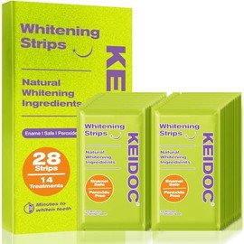 Teeth Whitening Strips - 14 Treatments Enamel-Safe Natural Coconut White Strips for Teeth Whitening, Non-Sensitive, Mint, 28 Strips Dry Strip