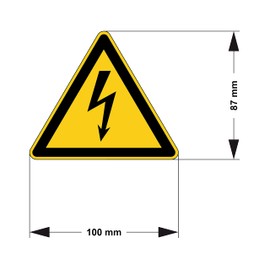 Electrical Voltage Warning Sticker 100 x 87 mm Pack of 10