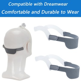 2 Packs Replacement Headgear Straps Compatible with Dreamwear, Comfortable Soft Elasticity Headband with Arms Adjustable Fit Design Supplies for a Snugly Wear