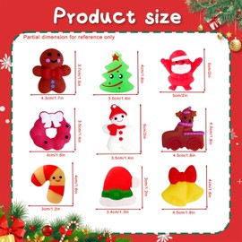 18pcs Christmas Mochi Squishy Toys,Mini Christmas Mochies Squishies Soft Fidget Toy for Kids,Kawaii Christmas Squeeze Toys Include Santa Elk Snowman for Christmas Party Bags Fillers Favors Gifts