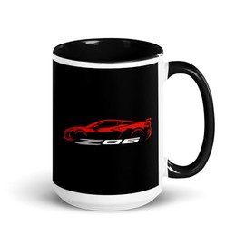 2024 2025 Sports Car C8 Z06 Torch Red Silhouette 8th Generation Vette Drivers Custom Mug with Color Inside