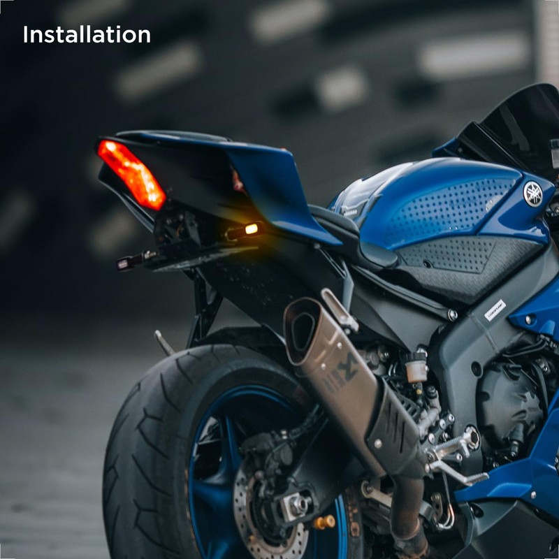 evermotor Mini 12V Motorcycle LED Indicators E24 E-mark Rectangle Motorcycle