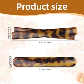 8pcs Hair Barrettes for Women Hair Clips, 2 Styles Tortoiseshell Hairpin, Slide Clips for Hair French Clip, Tortoise Shell Hair Pin Accessories for Women Gifts (Black, White, Leopard Print, Amber)