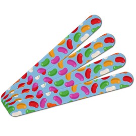 Jelly Bean Candy Pattern Double-Sided Nail File Emery Board Set 4 Pack