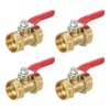 sourcing map 4Pcs Brass Water Mini Ball Valve Shut Off