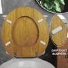 Angel Shield Durable Wood Veneer Natural Toilet Seat Metal Hinged