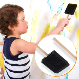 HINZIC 7 Pcs 2 inch Foam Paint Brush, Wood Handle Sponge Brushes for Painting, Staining, Varnishes DIY Craft Projects Electronic Cleaning