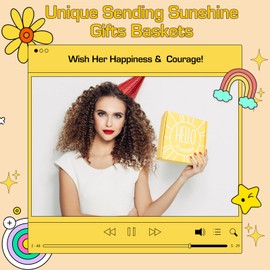 Gift Baskets for Women, 10pcs Unique Birthday Gifts for Women, Best Friend Birthday Xmas Gifts, Get Well Soon Gift Basket Sending Sunshine Cheer Up Box for Sister Friendship - BRIGHTEN UP HER DAY!