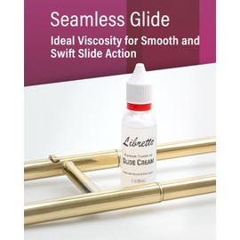 Libretto Trombone Slide Cream, Set of 2, Long-Lasting Lubricant, Smooth, Odorless, Safety Cap, Special-Blended Synthetic Formula, 1 oz (30 ml)