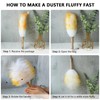 iHUFeather Lambswool Duster 14'' Length Solid Wooden Handle Leather Hang