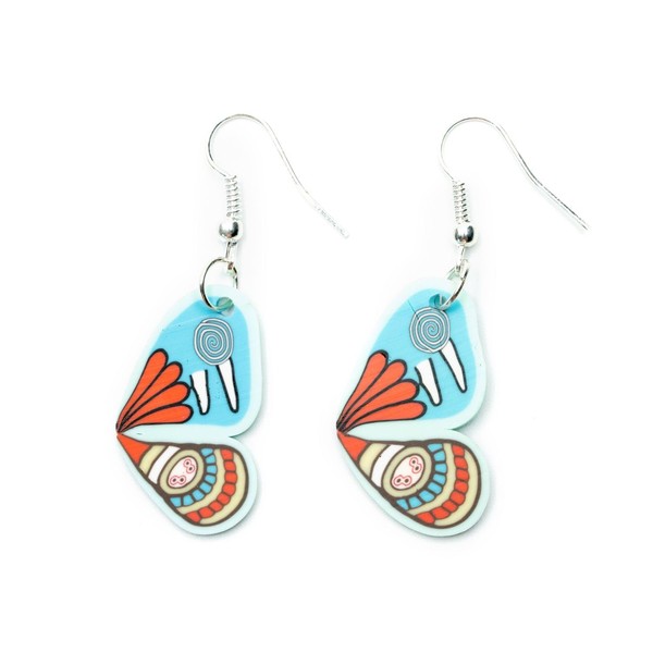 Miniblings Butterfly Wings Earrings Pendant Butterfly Wings Blue/Red – Handmade