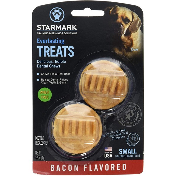 StarMark Everlasting Bacon Dog Dental Chews, Small (4 Pack)