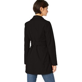 Sebby Collection Women's Soft Shell Trench Coat with Detachable Hood