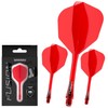 WINMAU Darts Fusion Integrated Flight & Shaft System - No.6 Shape & Design - Red Colour, Medium Length