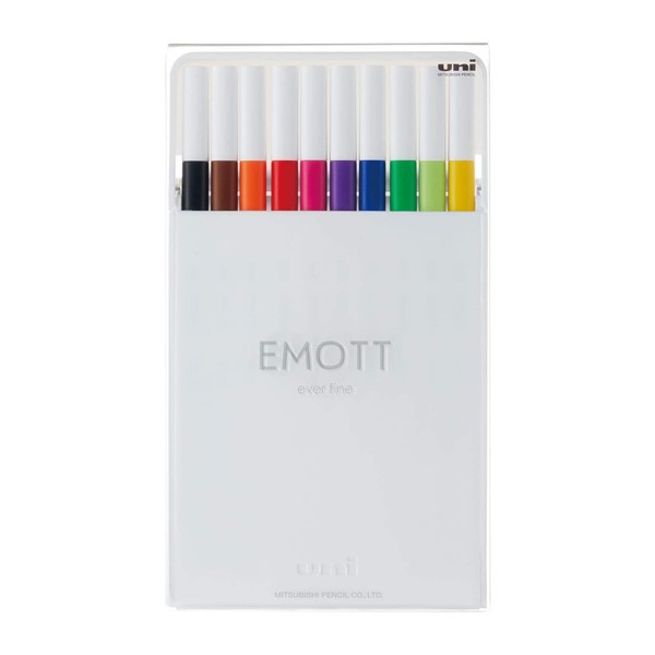 Emott Fineliner Pen Set #1, 10-Colors, Assorted