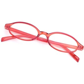 „ÄêBayonetta glasses„ÄëTrendy Fake Glasses Small Rectangular Y2K Eyewear with Anti Blue Light for Women's Cosplay and Daily Style:_Z03- Red Oval Frame_Clear
