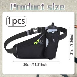 Running Belt with Water Bottle, Waterproof Water Bottle Belts Holder for Running, Hiking, Travel, Outdoor Activities, Adjustable and Lightweight Design