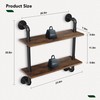 Merapi 24" Industrial Floating Shelves, Pipe Shelves for Wall, 2