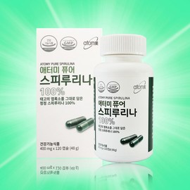 Atomy Pure Spirulina 120 Capsules Chlorophyll, helpful for skin health and antioxidants / 애터미 퓨어 스피루리나 120캡슐  엽록소, 피부건강과 항산화에 도움
