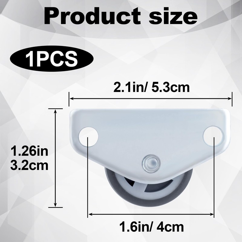 Deozu 1 Pcs Side Mount Caster Wheels, Low Profile Casters,