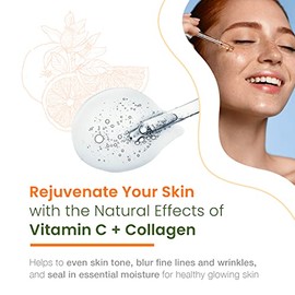 Natural Chemist - Suero de vitamina C con colágeno, probado por dermatólogos, aclaramiento de la piel, antienvejecimiento, tratamiento para el acné, manchas oscuras, cuidado de la piel coreano sin crueldad para todo tipo de piel, 1.69 onzas