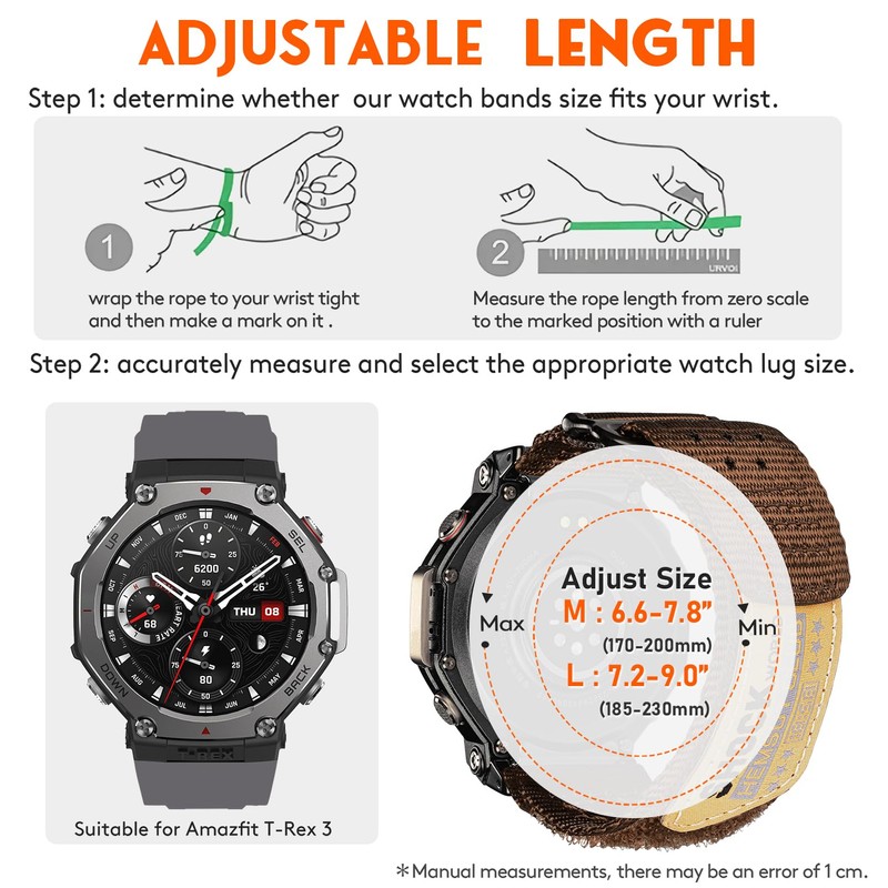 FIILIIX Watch Bands Compatible with Amazift T-Rex 3 Nylon Strap,