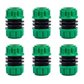 TOPWAYS 6 pack Hose Repair Connector, Quick Fix Extend Connector for 1/2" Graden Hose Pipe (Green)