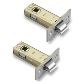 Aczyqws 2 Set of 45mm Tubular Latch,Mortice Latch Polished Chrome Door Latch Designed to be Used with Sprung Lever Door Handles