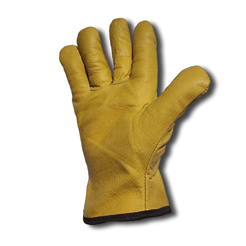 LLB Premium Fleece Lined Yellow Leather Winter Thermal Cold Work