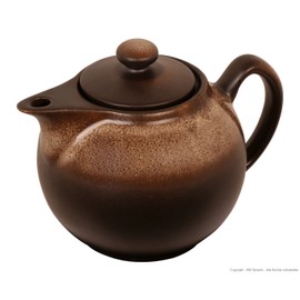 Original Bunzlauer Teekanne 1.0L im modernen reduzierten Design und dem Dekor Zaciek (Bauernkeramik)