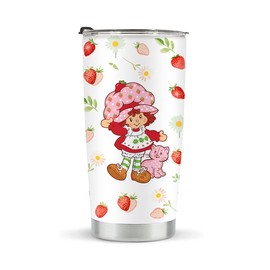 LONGXIN Cute Strawberry Tumbler Cup Gifts for Women Girls Kawaii Accessories Strawberry Party Favors 20 Oz Stainless Steel Tumbler