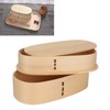 Wooden Bento Boxes Double Wood Color Bento Lunch Box Portable