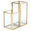 Glass Storage Container Garden Polygonal Column Golden Brass Bar Welding