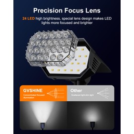 6 Pack Color Changing Solar Powered Outdoor Spot Lights Outside Landscape Waterproof 24 LEDs Spotlights Dusk to Dawn for House Yard Tree, Garden, Statues, 8 Colorful Modes, Accent Decorative Lighting