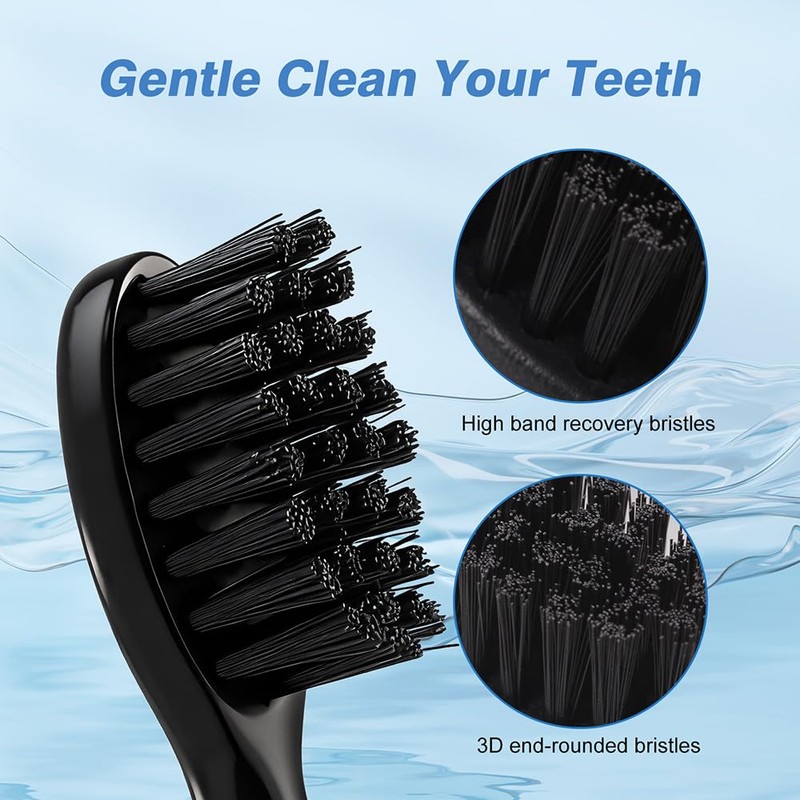 Toothbrush Replacement Heads for Moon Electric Toothbrush, Black, 5 Pack