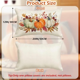 NECXON Pumpkin Autumn Decor Cushion Covers Autumn Cushion Covers Pumpkin Cushion Covers for Sofa Chair Living Room Outdoor (30x50cm)