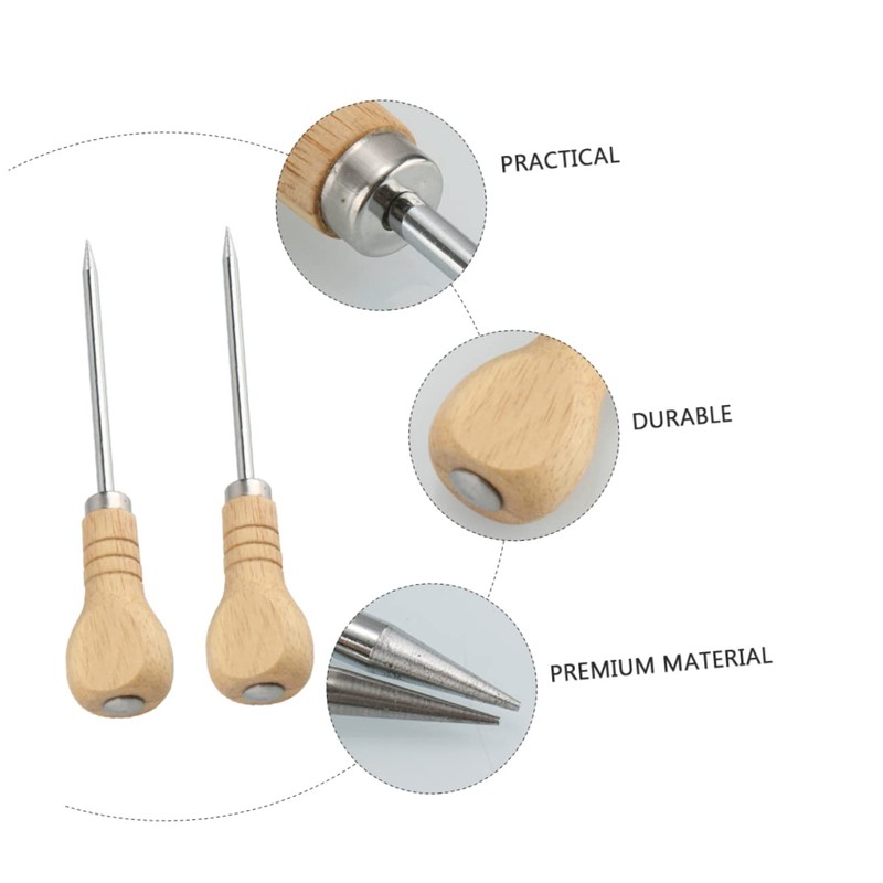 Ciieeo 2pcs Bar Ice Pick Ergonomic Handle Ice Remover for