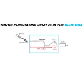 Northeastern Exhaust - 409-Grade Stainless Steel Resonator Pipe, Extension Pipe Compatible for Mercury Sable 2000-2005 3.0L - Includes Clamps