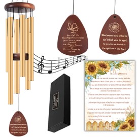 Memorial Gifts for Loss of Mother - Wind Chimes for Outside, Sympathy Wind Chimes Memorial Gifts, Bereavement Condolences Remembrance Funeral Gift in Memory of Loved Mom, 37" Gold