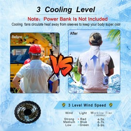 HNH Cooling Vest For Men and Women- Air Conditioning Fans, Heat Reducing Clothing, Unique Design Provides UV Protection (White camo,L)