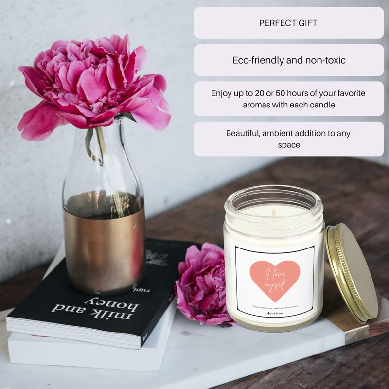 Scented Candle I Love Myself, Self-Love Aromatherapy Relaxation, Home Decor,