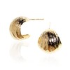 Sonateomber Gold Fur Feather Textured Chunky Tear Drop Statement Hoop