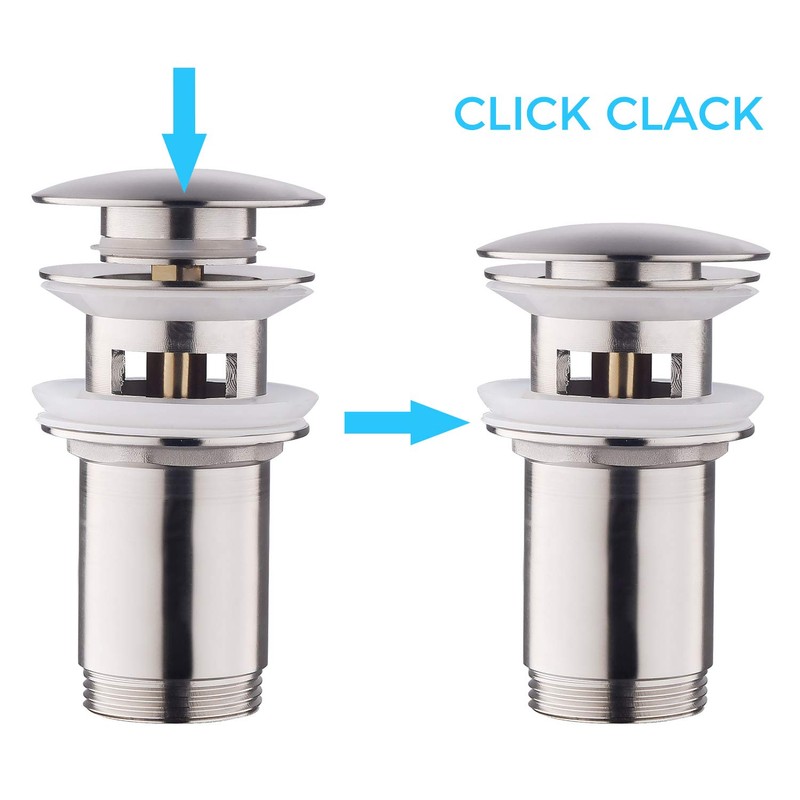Keymark Universal Drain Fitting with Overflow Brushed Nickel - Keymark