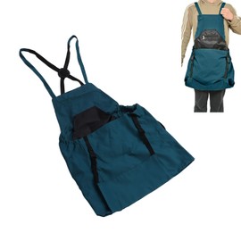 HERCHR Gardening Apron, Canvas Garden Apron Fruit Picking Bag Vegetable Berry Garden Picking Bag Garden Apron with Pockets for Women and Men(Blue)