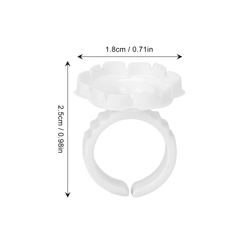 Flower Glue Rings V Shape PP Eyelash Glue Holder for