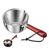 Butter Warmer Pot Stainless Steel Milk Warmer with Wooden Handle
