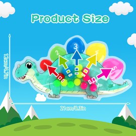 Iridsoorle Dinosaur Sensory Toys for Toddlers 1-3 Year Old - Educational Color Sorting & Squeeze Fidget Toys, Travel Plane Activities for Babies, Learning Shape Sorter Gift for Boys Girls Age 1 2 3