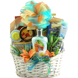Tropical Scent-sations, Luxurious Tropical Gourmet & Spa Gift Basket For Women To Enjoy, 7 lb