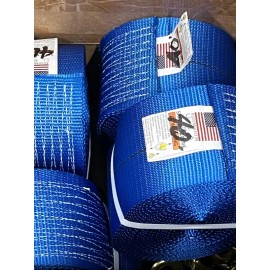 AMC PILOT CAR SUPPLY Load Winch Straps with Chain Color Coded Sizes EZ Find 30 ft- 60 ft - Blue 40 Foot