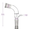 BorinGlass Glass 105 Degree Bent Vacuum Take Off Adapter, Short
